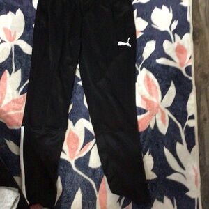 Puma Black Athletic Pants with White Logo